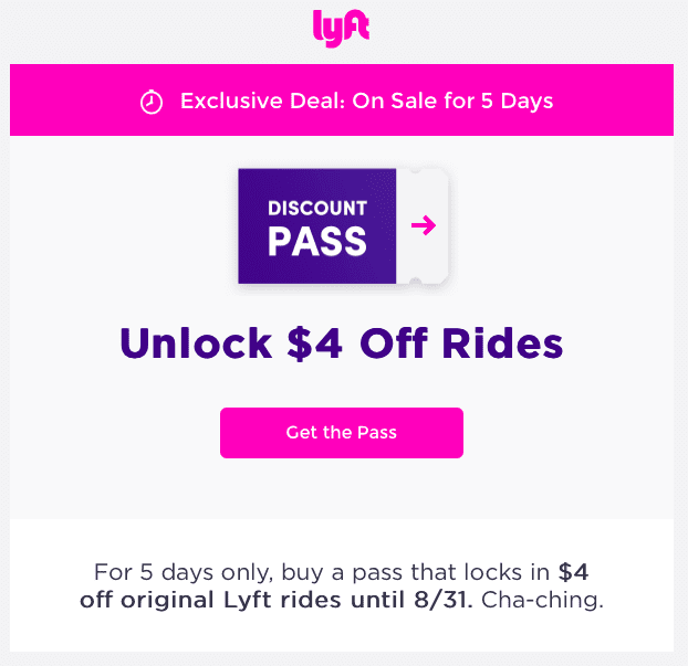 Lyft bounce-back email screenshot