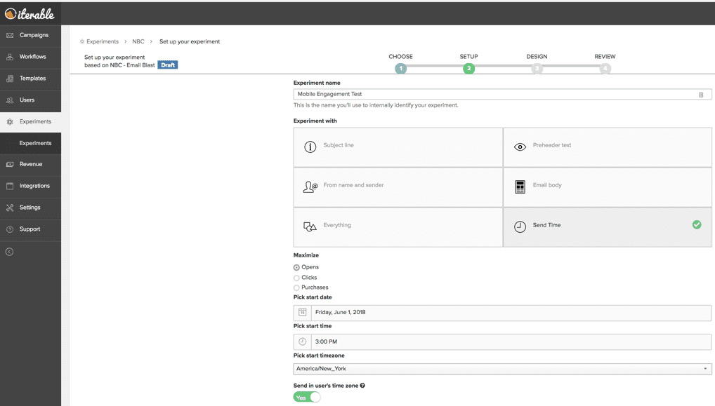 Send-Time Experiments