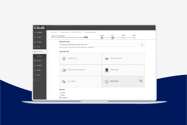 Send-Time Experiments desktop dashboard