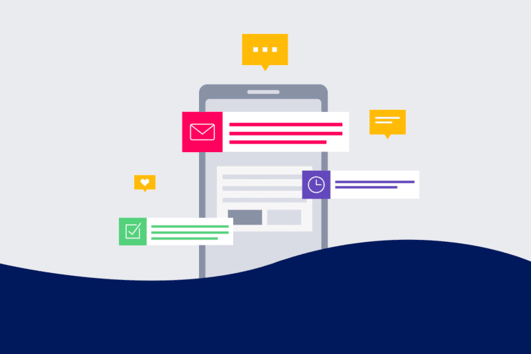 Mobile push messaging illustration