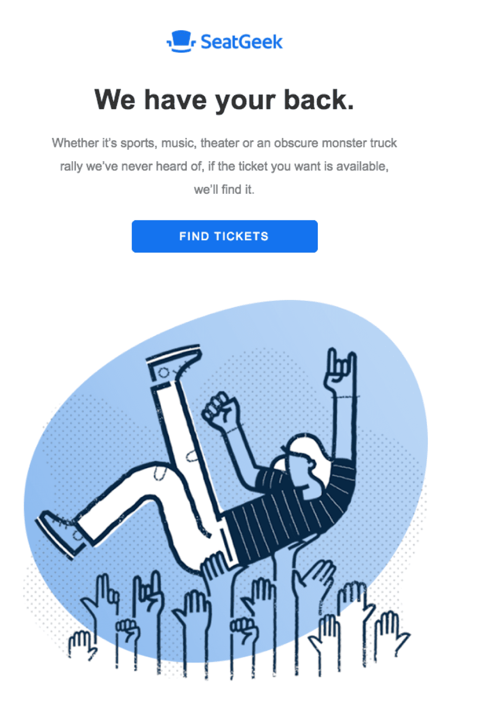 SeatGeek email screenshot