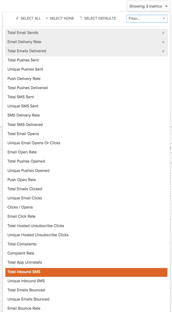 List of metrics of Workflow Analytics