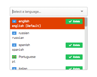 Box language selection