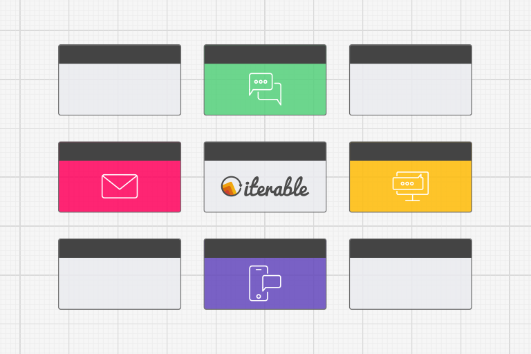 Illustration depicting an onboarding campaign in Iterable