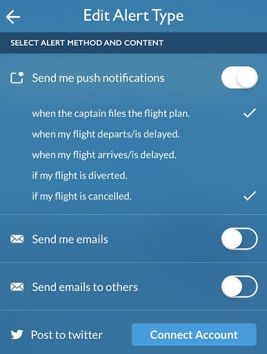 FlightAware Mobile Preference Center