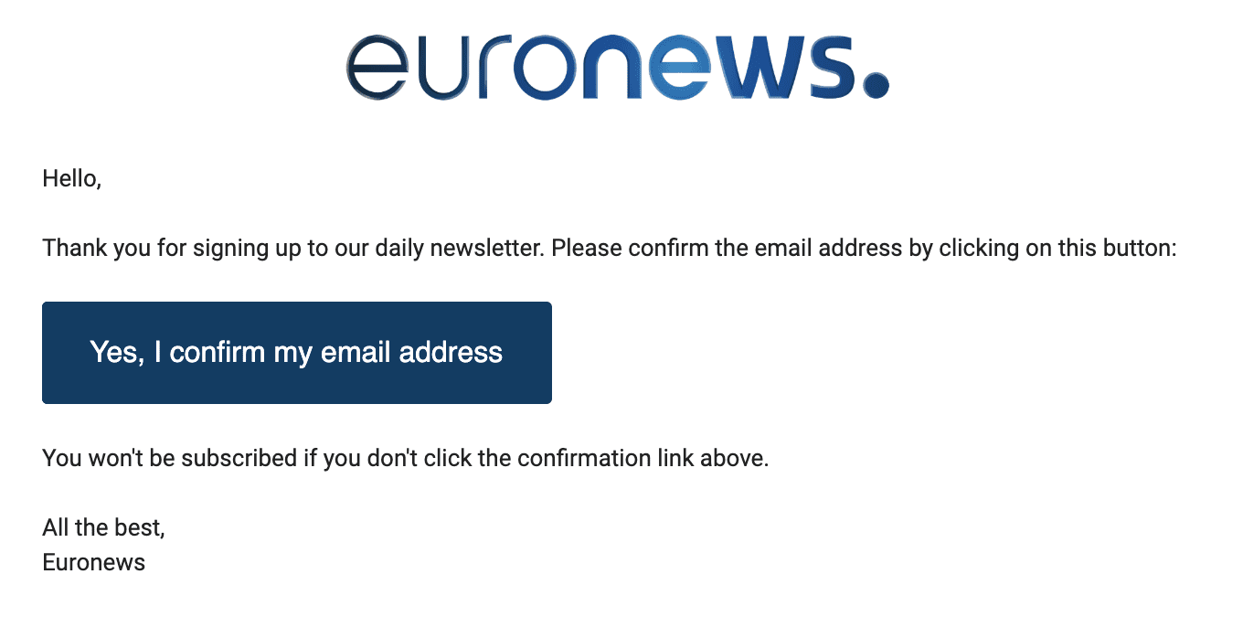 Euronews double opt-in email