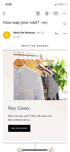 Rent the Runway Visit Survey