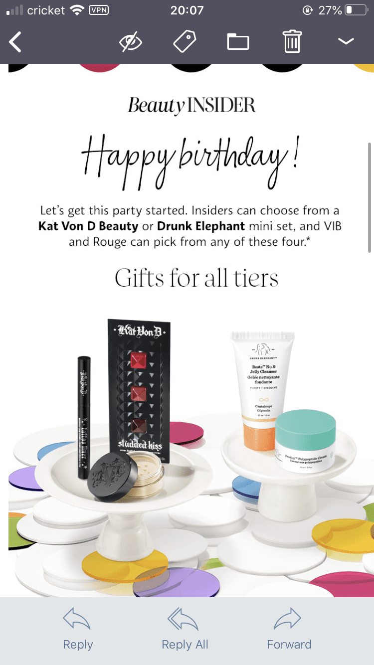 Sephora birthday campaign