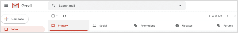 Inbox View of Gmail Inbox Tabs