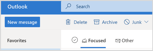 Focused and Other Tabs in Outlook