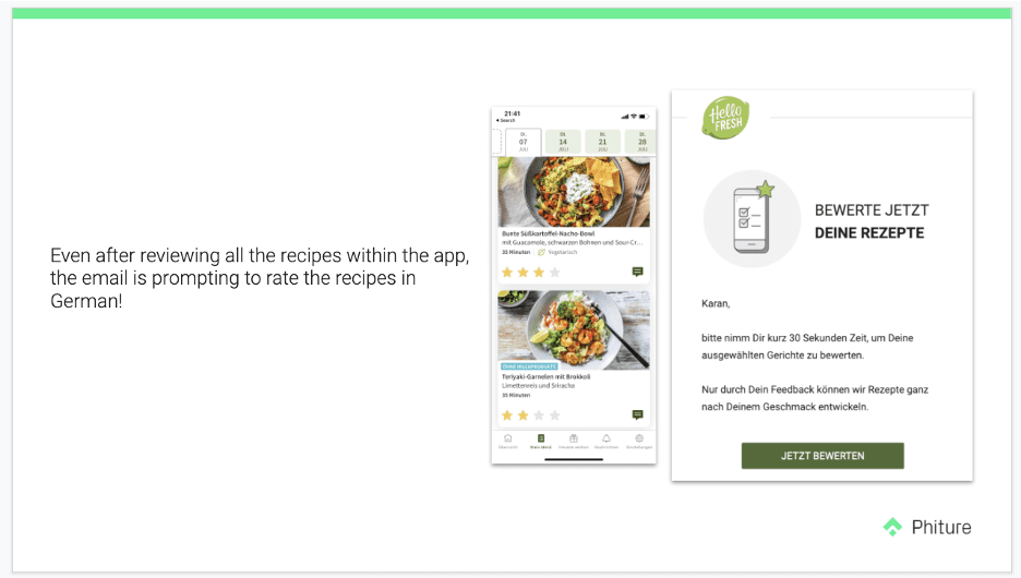 HelloFresh language error