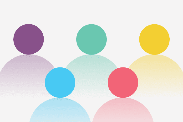 Illustration of 5 people to represent 5 steps to building an amazing company culture