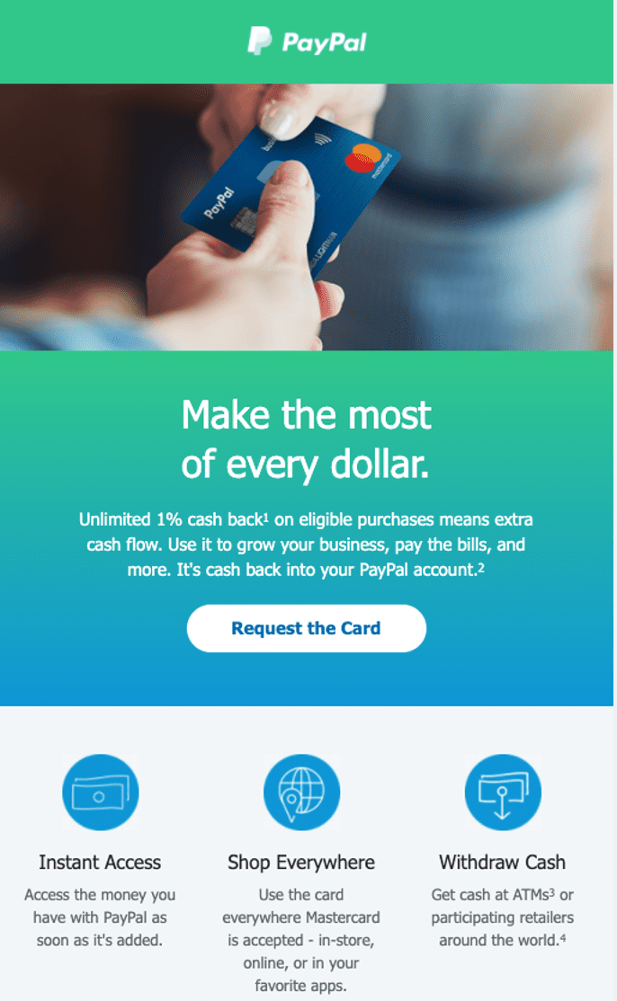 PayPal Mastercard email