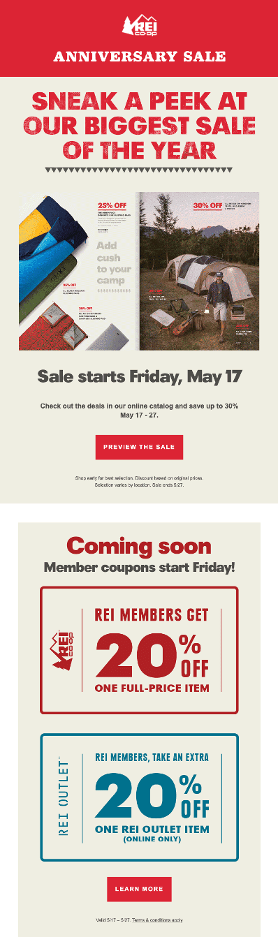 REI loyalty email