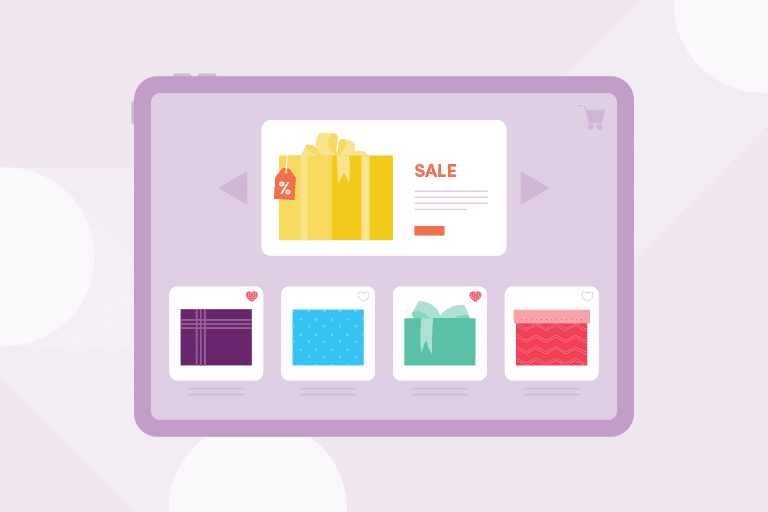 Illustration of e-commerce holiday shopping