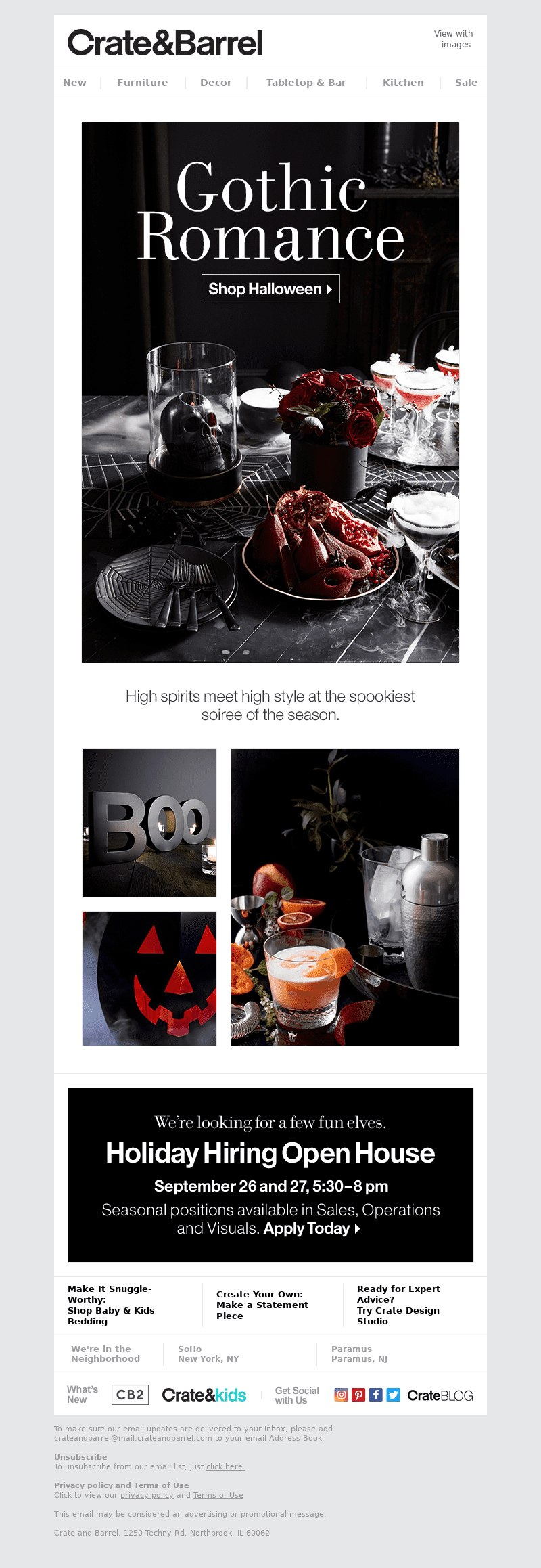 Crate & Barrel Halloween Email