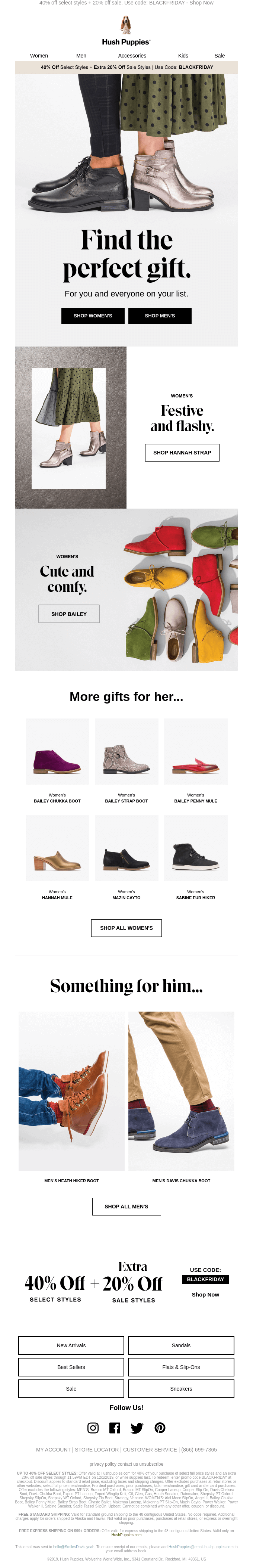 Hush Puppies Black Friday email