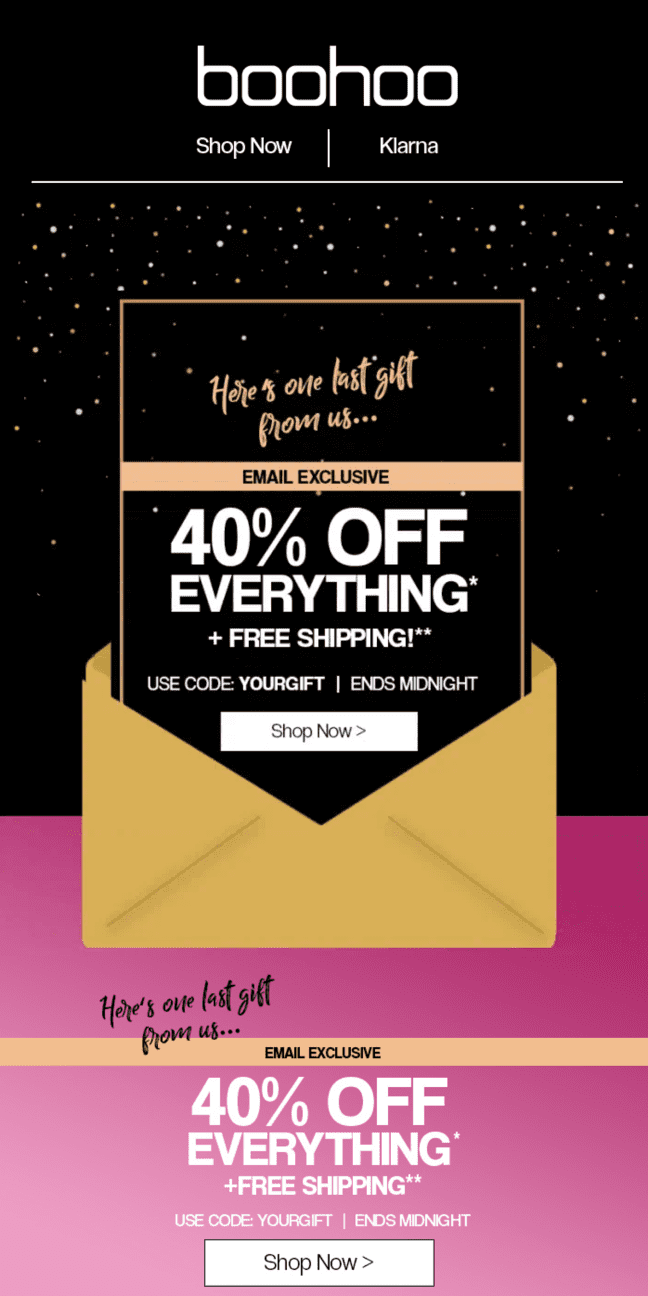 boohoo UK 40% off everything sale