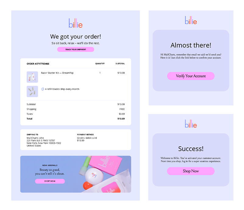 Welcome and Onboarding Campaigns from Billie