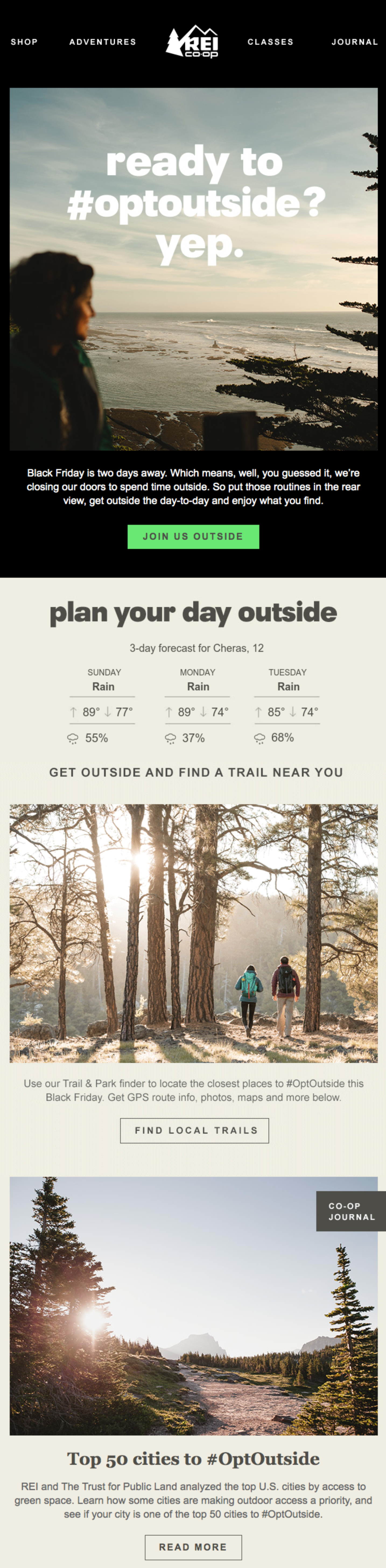 REI individualizing Black Friday promotions with geolocation