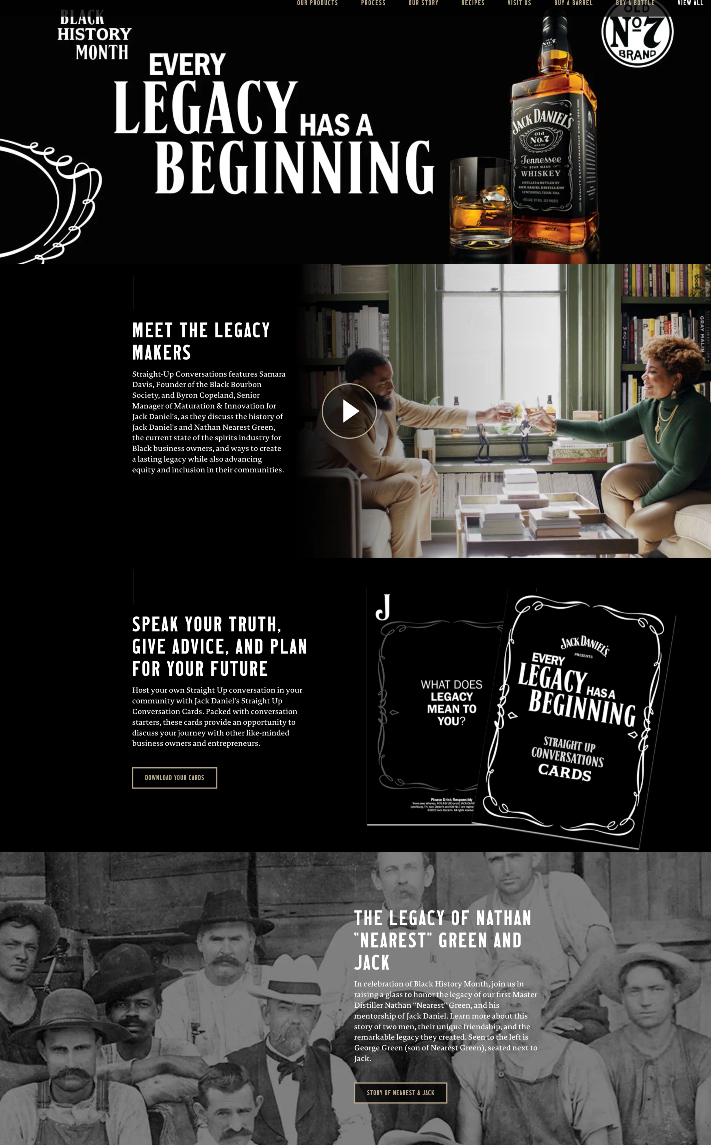 Jack Daniel's permanent Black History Month page