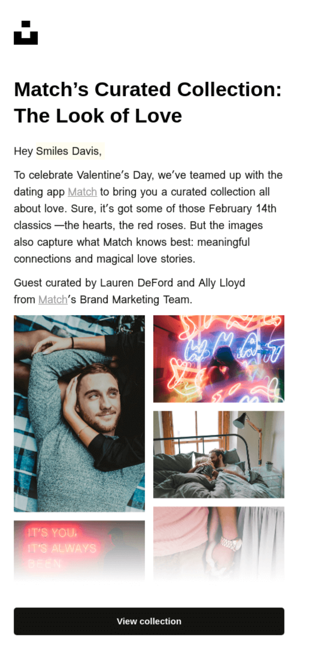 Unsplash and Match Partner for Valentine's Day