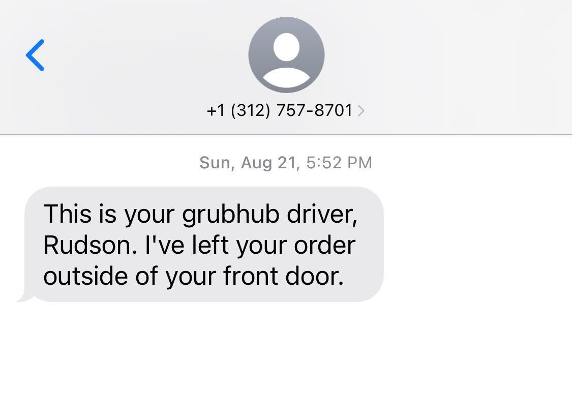 SMS from Grubhub