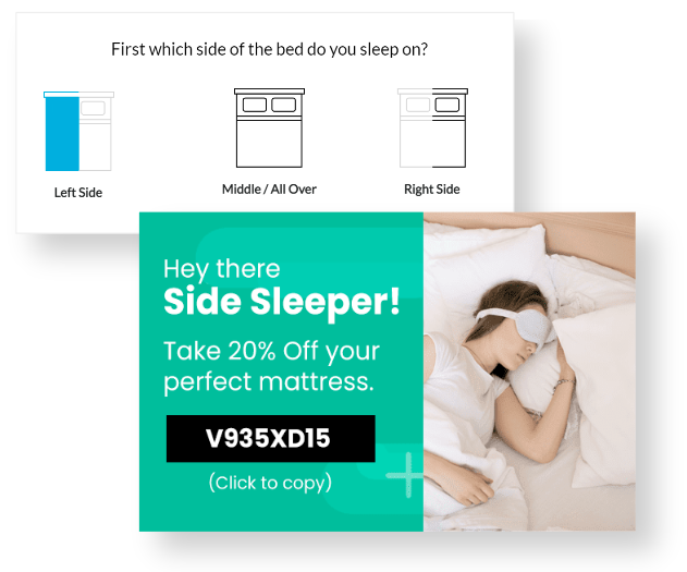 Sample quiz asking users if they sleep on their side.